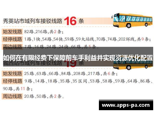 如何在有限经费下保障前车手利益并实现资源优化配置